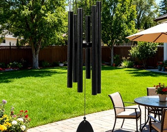 26" Deep Tone Metal Wind Chimes – Modern Minimalist Outdoor Garden Decor