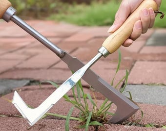 Outil de désherbage en L en acier inoxydable, outil à main de jardin pour allée de patio