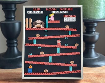 Retro Gaming Wall Art - Classic Arcade Scene - Handcrafted 3D Wall Decor