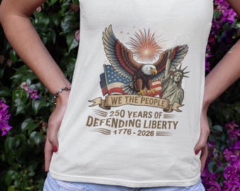 USA 250th Birthday Racerback Tank Top, 4th of July Women's Apparel