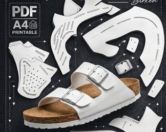 DIY Minimalist Sandals Pattern PDF – Cork Footbed Comfort Shoes Template – Handmade Shoemaking Guide for Beginners