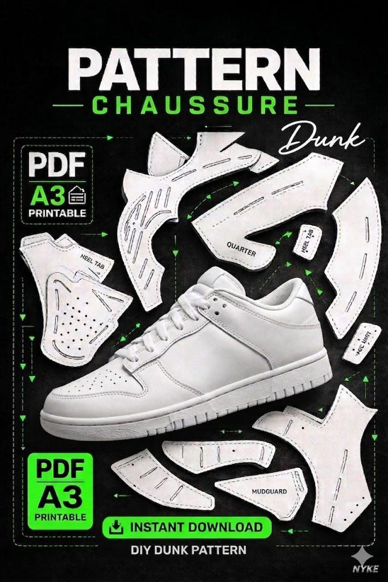 Low-top Retro Pattern – Diy Shoe Sewing Pattern Pdf ,instant Download ...