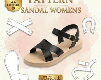 DIY Leather Sandals Pattern PDF – Minimalist Handmade Sandals Template – Easy Shoemaking Guide for BeginnersSizes EU 36–40,