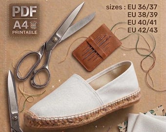 DIY Espadrille Pattern PDF – Handmade Summer Shoes Making Template – Beginner Shoe Sewing Guide