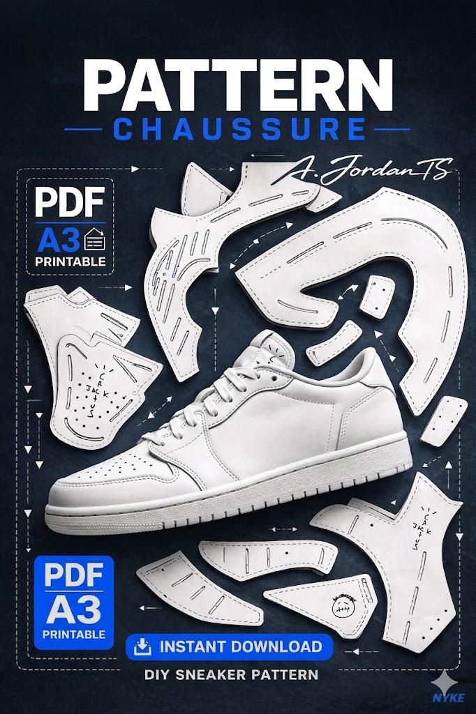 Premium Streetwear Sneaker Template Pattern Sneaker Pattern – DIY Shoe ...