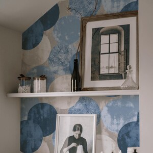 Blå geometrisk tapet | Minimalistisk | Indigo Grunge