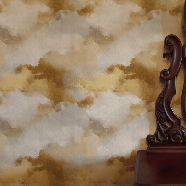 Neutral Abstract Wallpaper | Watercolor | Glistening Canvas