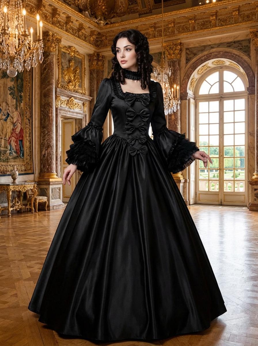 gothic princess dress Red Dress, Victorian Evening Gown, Renaissance Maxi Dress, Dark Romantic Costume halloween wedding gown or belle cosplay gown Gothic Elegant Fae Princess Black