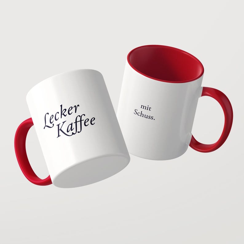 Delicious coffee / with a shot. – Statement ceramic mug with a twist | Coffee mug with a saying image 8