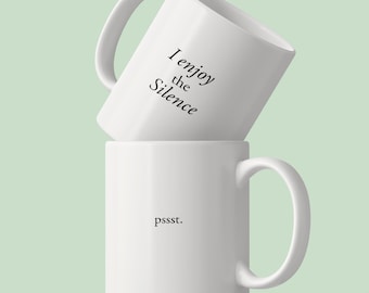 Mi piace il silenzio / shhh. – Tazza in ceramica con un tocco di originalità | Tazza da caffè per gli amanti della pace