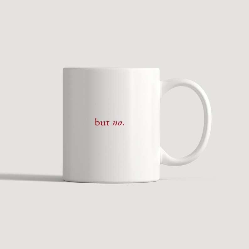 YEAH / but no. – Statement ceramic mug with a twist | Minimalist slogan mug image 3