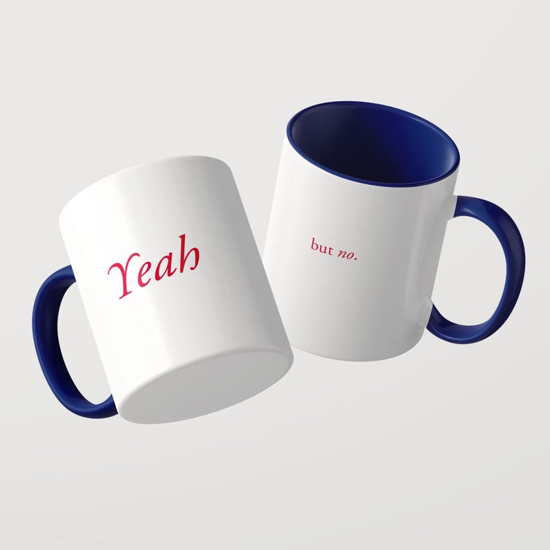 YEAH / but no. – Statement ceramic mug with a twist | Minimalist slogan mug image 9