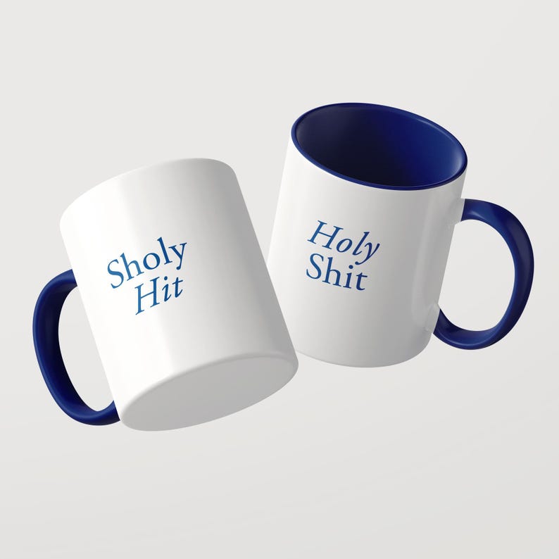 Sholy Hit / Holy Shit – Wordplay Mug – Statement ceramic mug with a surprise effect image 9