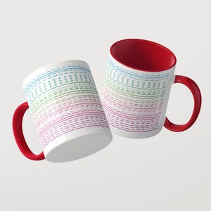 Taza con mensaje "Cállate la boca, por favor" / Taza colorida y atrevida para la oficina o como regalo con impresión integral de 360 grados. imagen 8