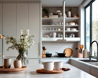 Multigenerational family cooking together in a modern kitchen
