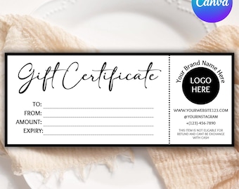 Geschenkgutscheinvorlage, druckbarer Geschenkgutschein, Geschenkkarte, DIY-Gutschein, moderner Geschenkgutschein, Canva bearbeitbare Kartenvorlage