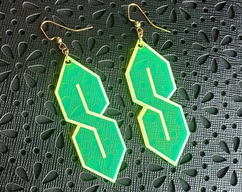 Fluorescent Green Cool Super S Earrings 90s