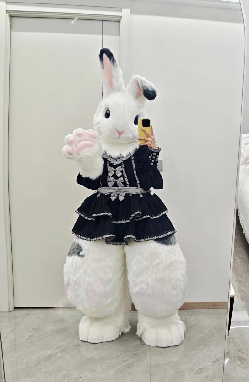 White Bunny Fursuit Full Set, Cute Rabbit Costume - Etsy