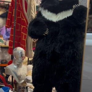 Realistic Black Bear Fursuit, Handmade Full Body Animal Cosplay Outfit, Wildlife Performance Costume image 2