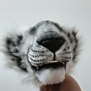 Realistic lion, tiger, and feline mouth masks, half-face costume masks for Halloween image 4