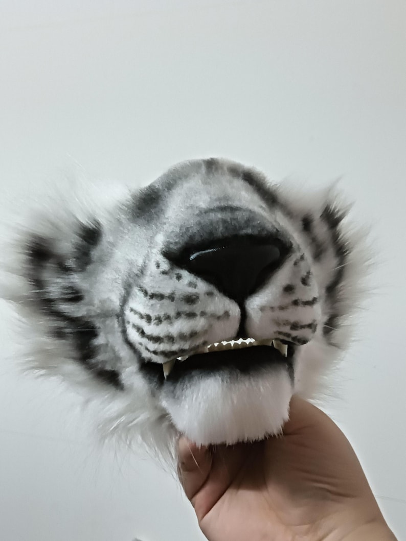 Realistic lion, tiger, and feline mouth masks, half-face costume masks for Halloween image 4