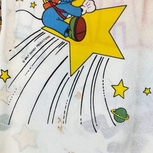 Vintage 1970s Disney Mickey Mouse Astronaut Tablecloth – Space Theme 10ft Party Decor image 5