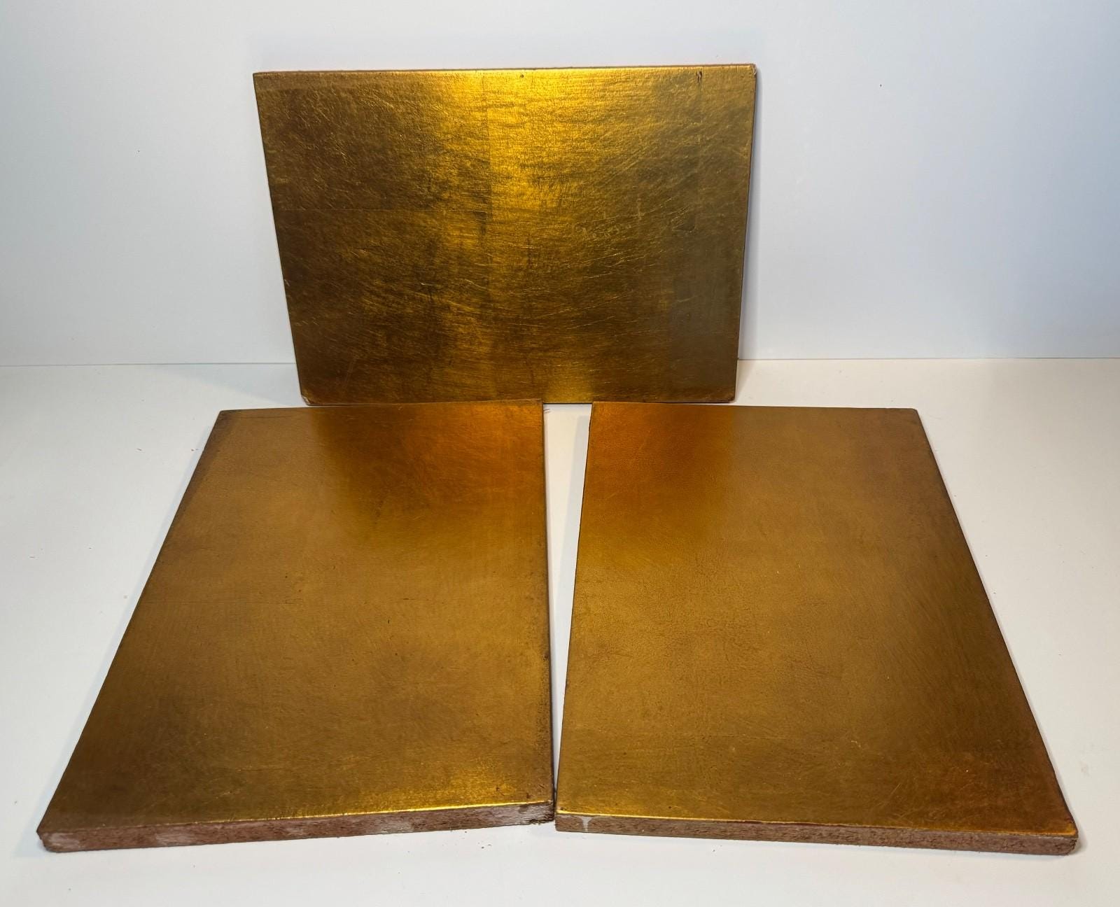 Rare Vintage Genuine Gold Leaf Artist Panel 14x10 - Out of Print Mid Century Sgraffito & Icon Board