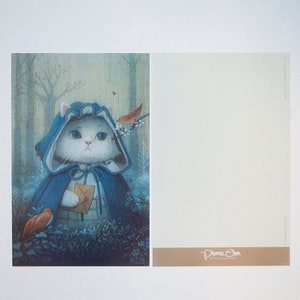 Nel bosco II 5,5" x 8,5" Cartolina gatto