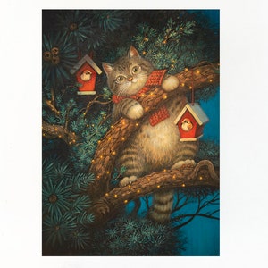 Vita quotidiana n. 4 - Illustrazione del gatto Cartolina da 5 "x 7".