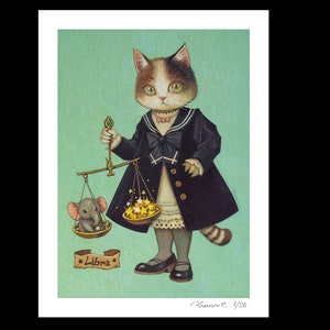 Cat x Horoscope- Libra Limited Edition of 20 Fine Art Print