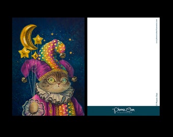 Blinky- Cat Illustration Postcard
