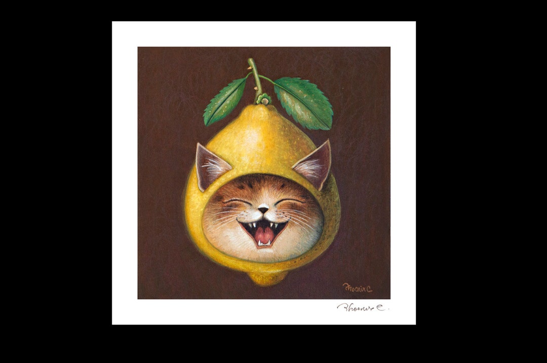 ニッチアート猫装飾画 星月猫☆アート「キメラ」絵画 F3 複製画 木製パネル貼り27.3