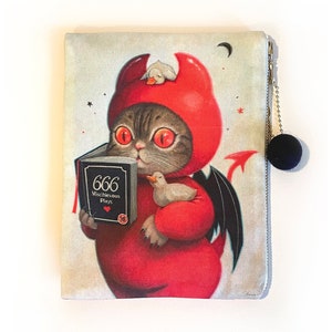 Vermilion #4-Ilustracja Małego Kota Diabła Torba Saszetka