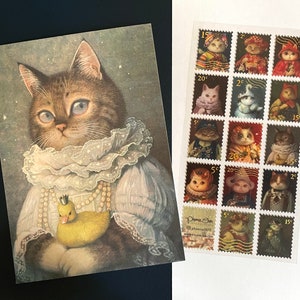 Dressed Kitty Sticker Sheet + Postcard Set