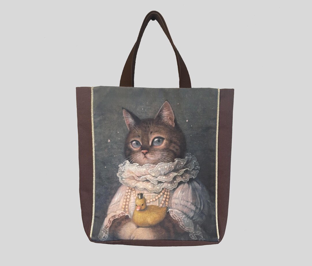 Princess & Duck- Cat Illustration Tote Bag - Etsy