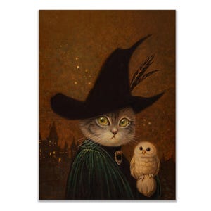 Professora McGonagall - Ilustração de gato 5" x 7" Cartão postal