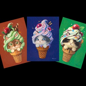 Cat x Sundae - Set de cartes postales