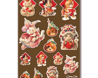 Arkusz naklejek „Lunar Meow Year”