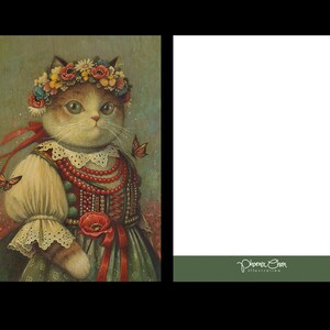 Wiktoria - Carte postale illustration de chat