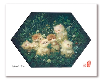Kitty's Fairyland #2 - Cat Illustration Limited Edition of 20 Fine Art Print