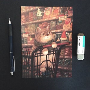 Cartão Postal Daily Life #2 Cat Illustration 5" x 7"