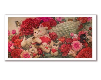 Lunar Meow Year #8 – Ilustracja kota, edycja limitowana 20 sztuk Fine Art Print