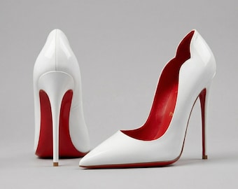 Women's White Stiletto Pumps | Elegant Pointed Toe PU Leather Heels