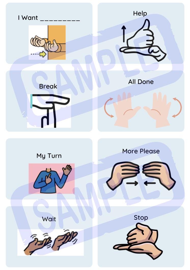 Functional Communication Cards With Signs - Etsy