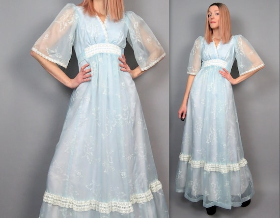 angel sleeve maxi dress