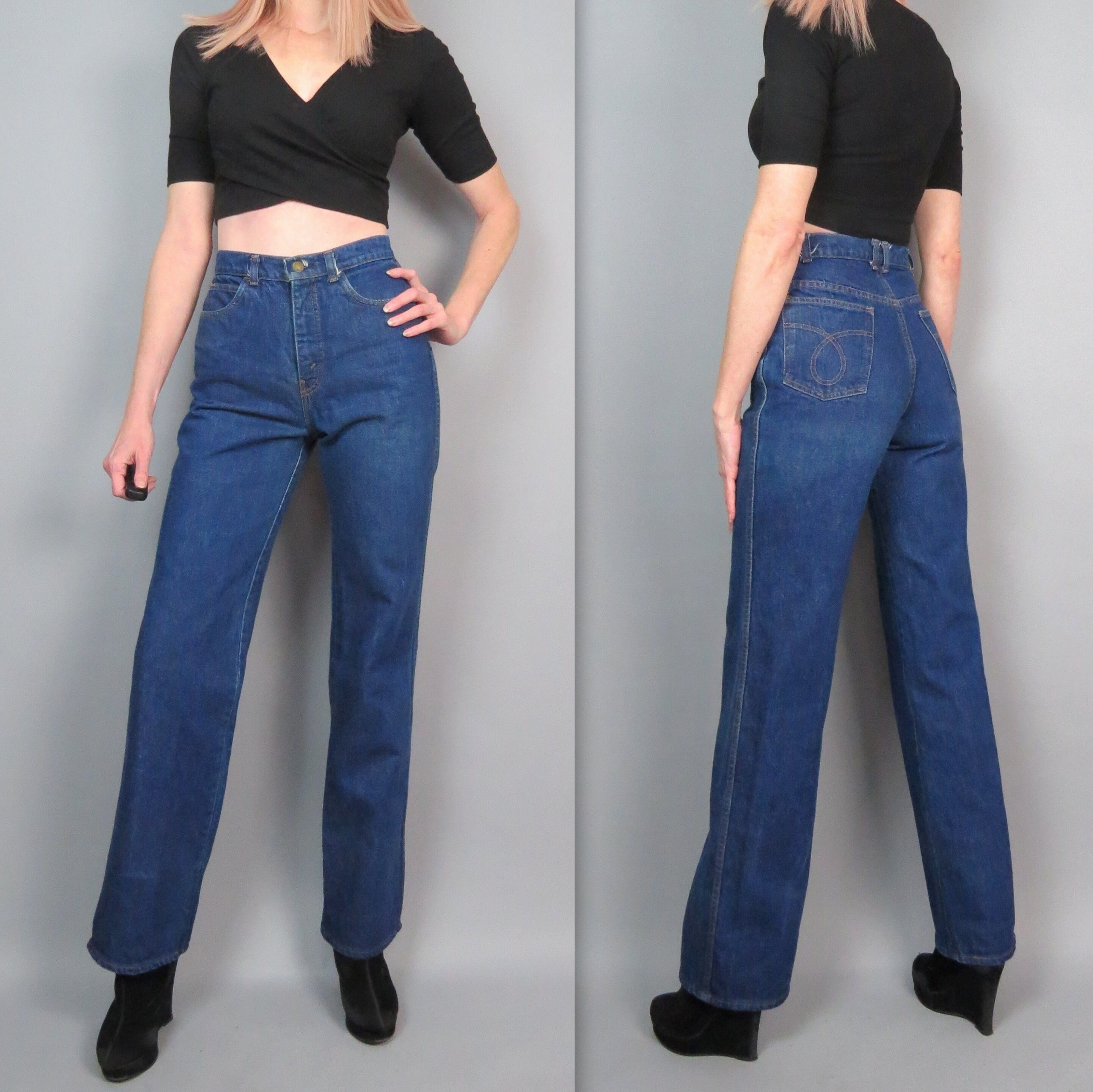 Vintage 70s High Waisted Jeans Tres Bien Straight Leg Denim - Etsy