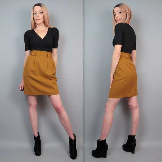 Vintage 90s High Waisted Pencil Skirt Pleated Fro… - image 2