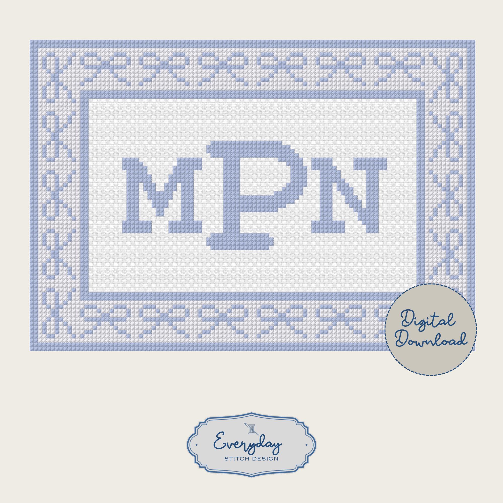 Custom Monogram Cross Stitch Boy Initials Pattern - Etsy