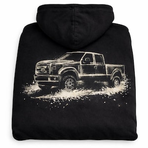 Sudadera personalizada con estampado de camión desteñido / Regalo personalizado para amantes de los coches / Diseño de sudadera con capucha desteñida