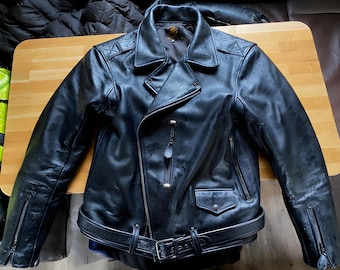 Men’s Black Genuine Leather Biker Jacket – Classic Asymmetrical Motorcycle Jacket
